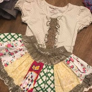 Mustard Pie Polka Dot Top and Patchwork Skirt